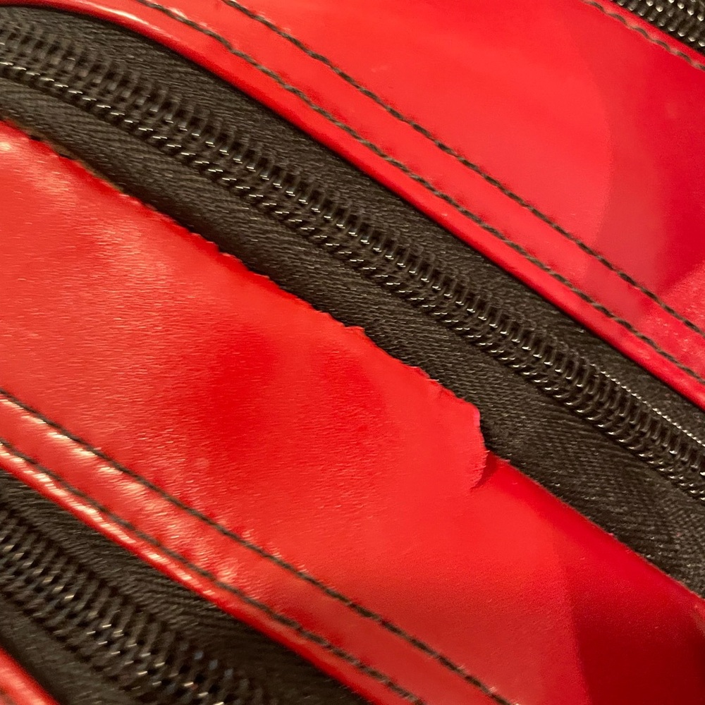 Jack Georges Milano Red Leather Rolling Laptop Briefcase/Vertical Wheeler - Picture 10 of 16